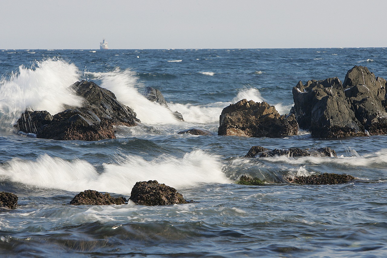 sea waves rock free photo