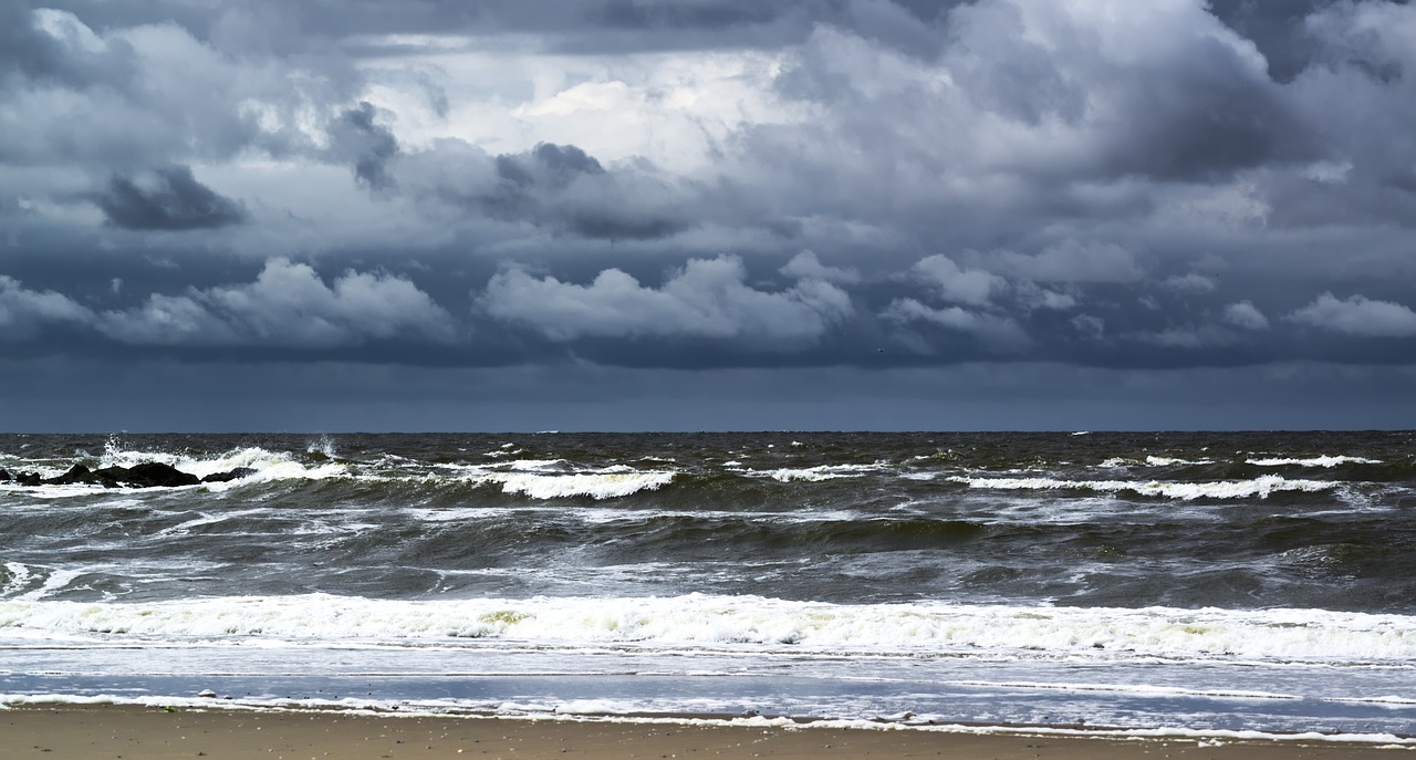 sea clouds beach free photo