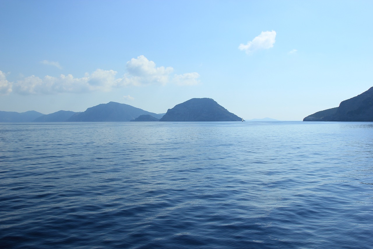 sea mountains greece free photo