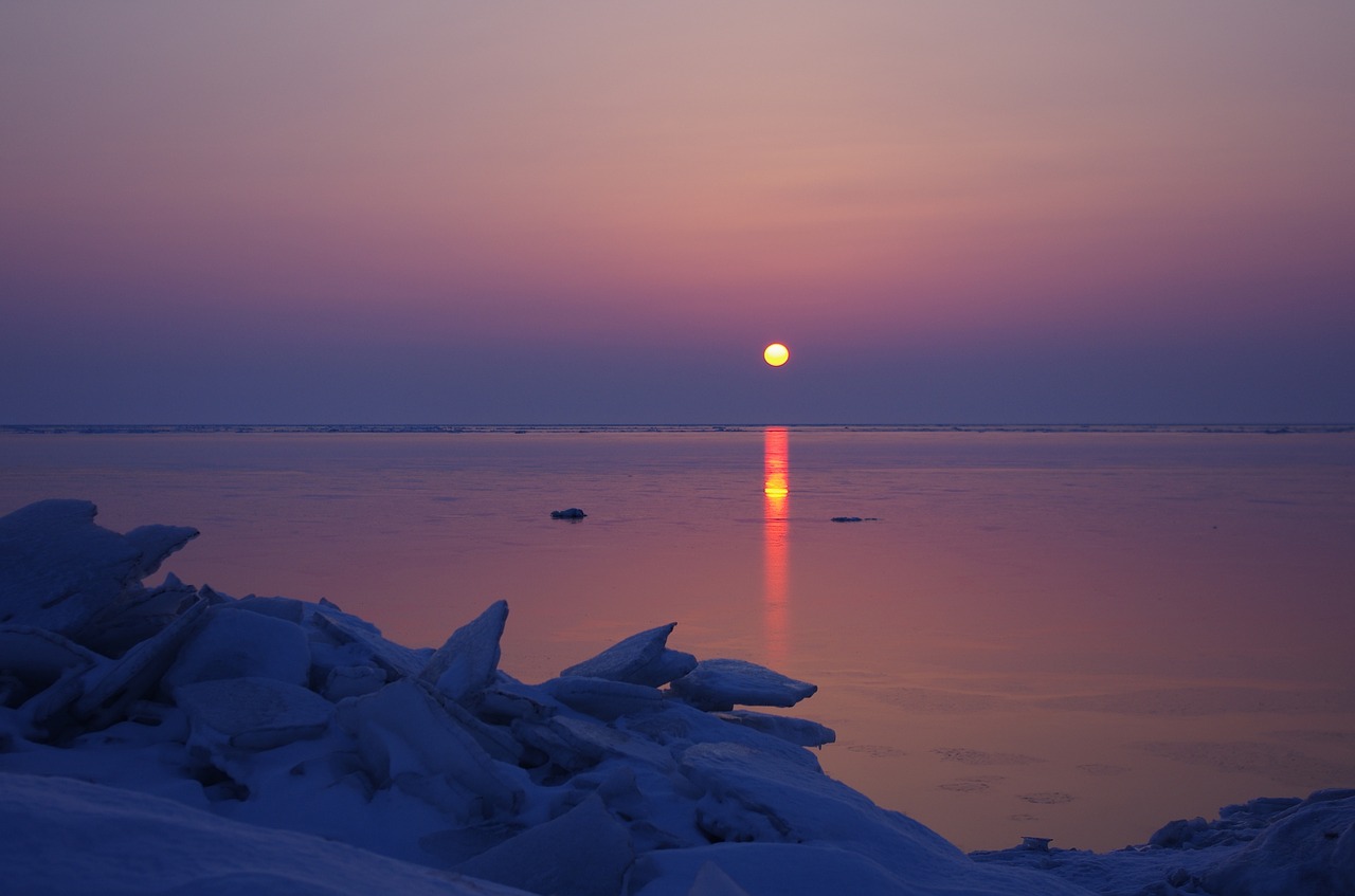 sea sunset evening free photo