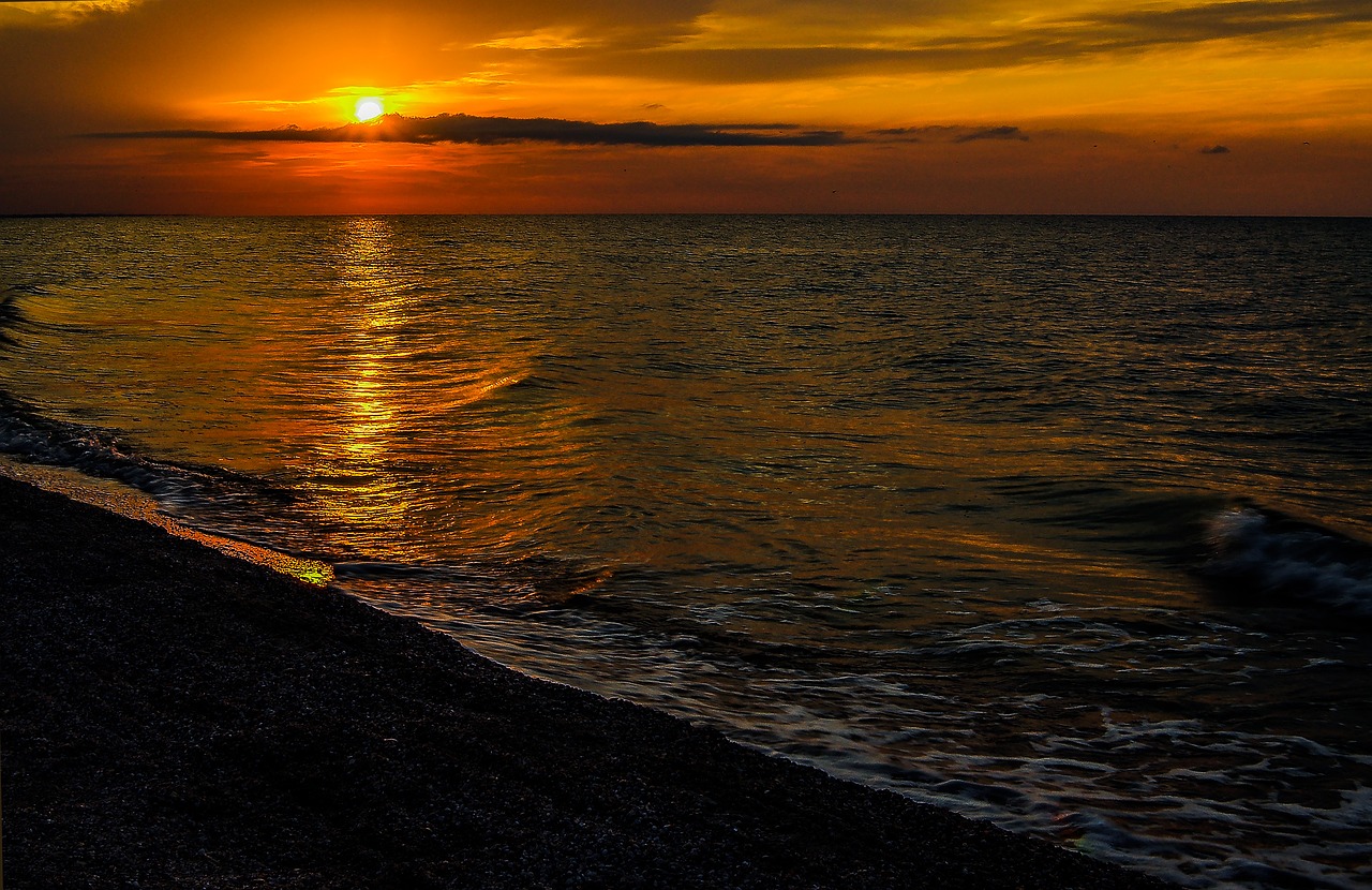 sea sunset wave free photo