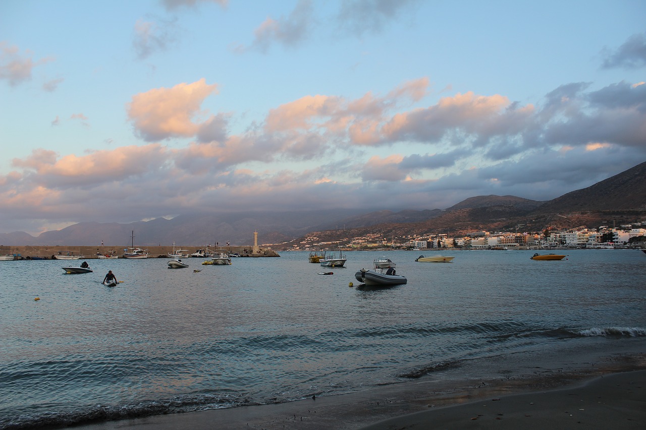 sea clouds boats free photo