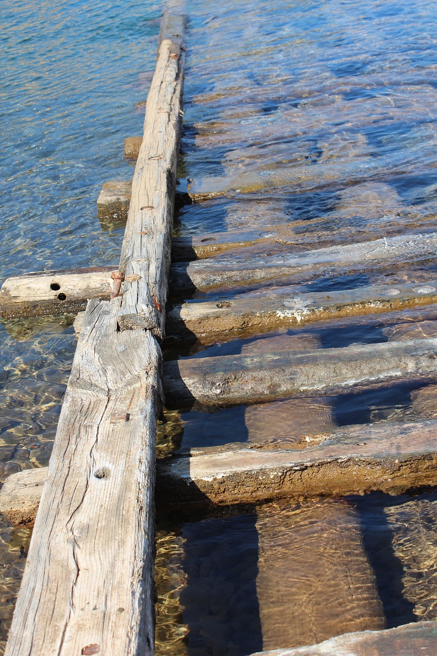 sea jetty planks free photo