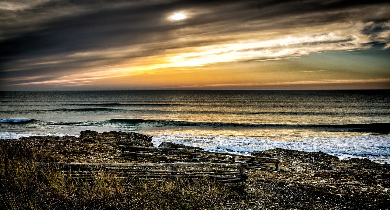 sea sunset sand free photo