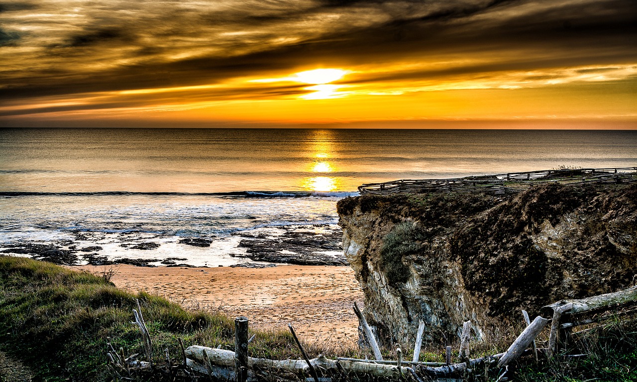 sea sunset sand free photo