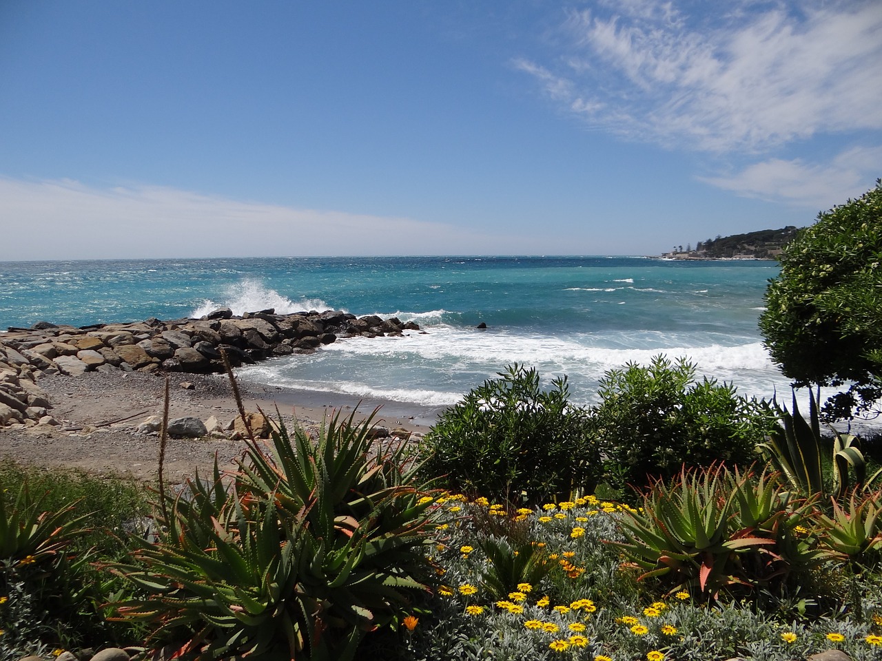 sea water clouds free photo