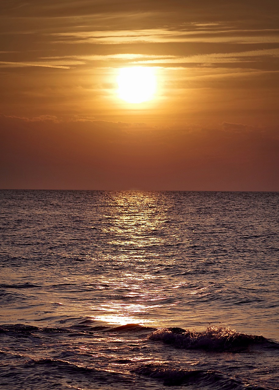 sea sunset evening free photo