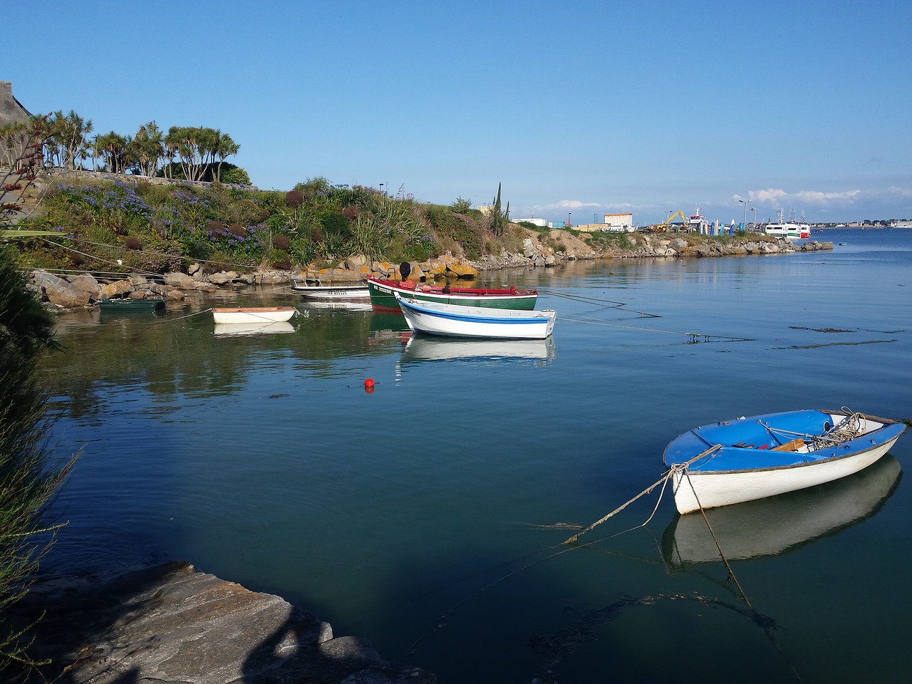 sea boats shore free photo