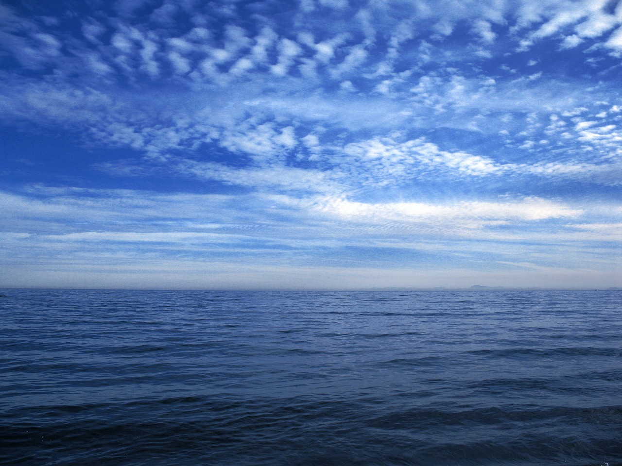 sea blue clouds free photo