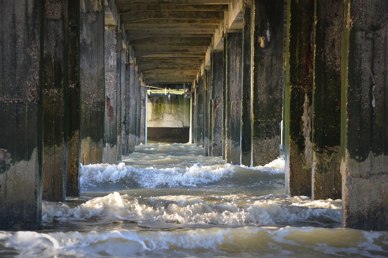 sea waves columns free photo