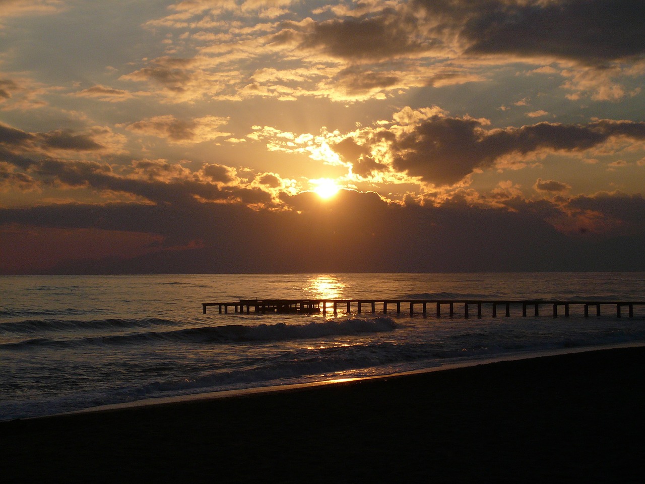 sea sunset beach free photo