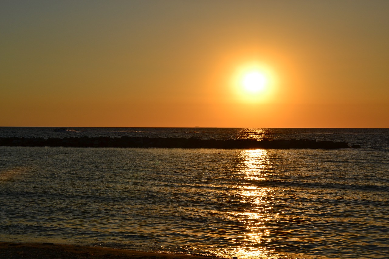 sea dusk sunset free photo