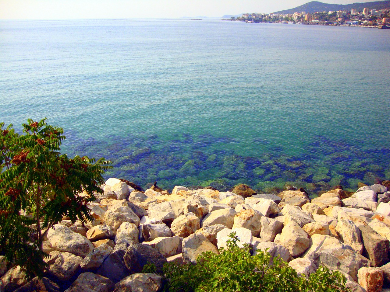 sea rocks greece free photo