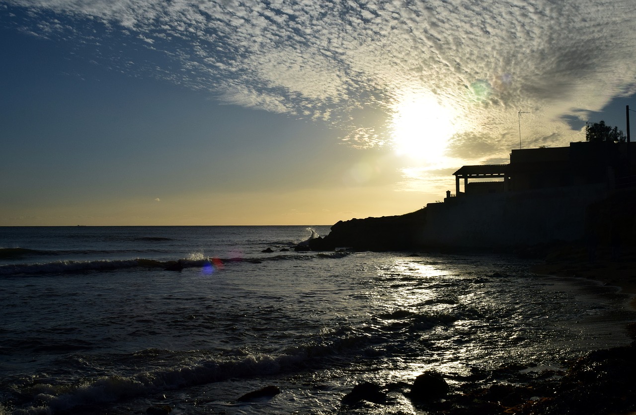 sea coast sunset free photo