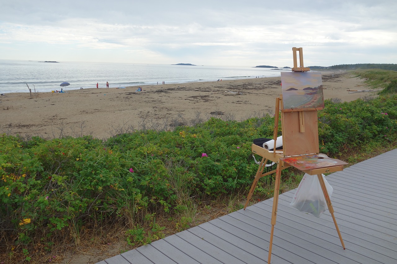 sea beach painting free photo