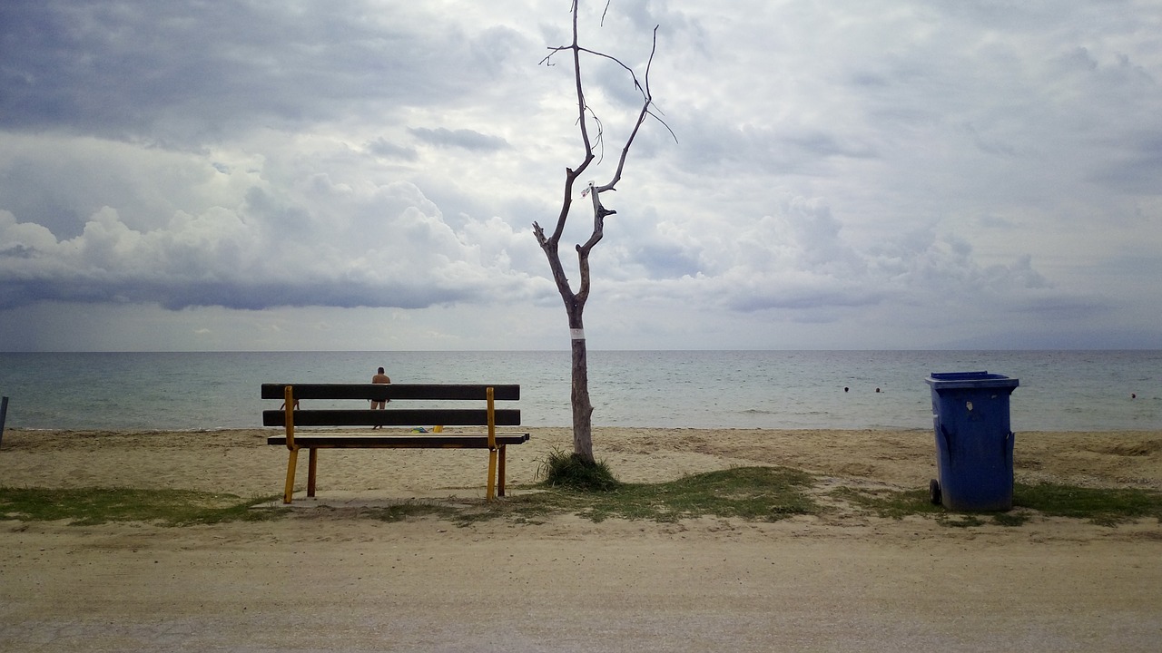 sea beach clouds free photo