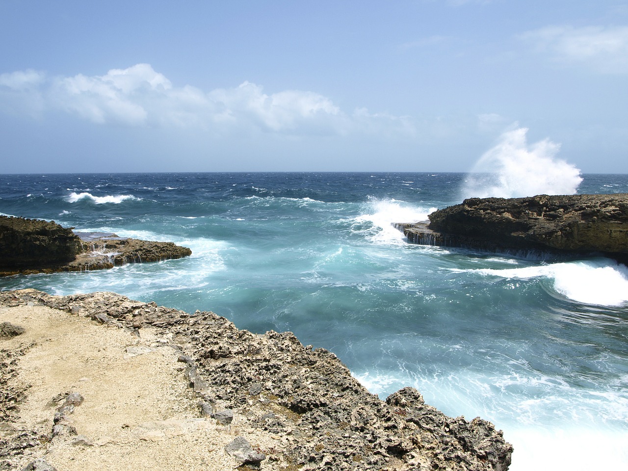 sea caribbean rock free photo