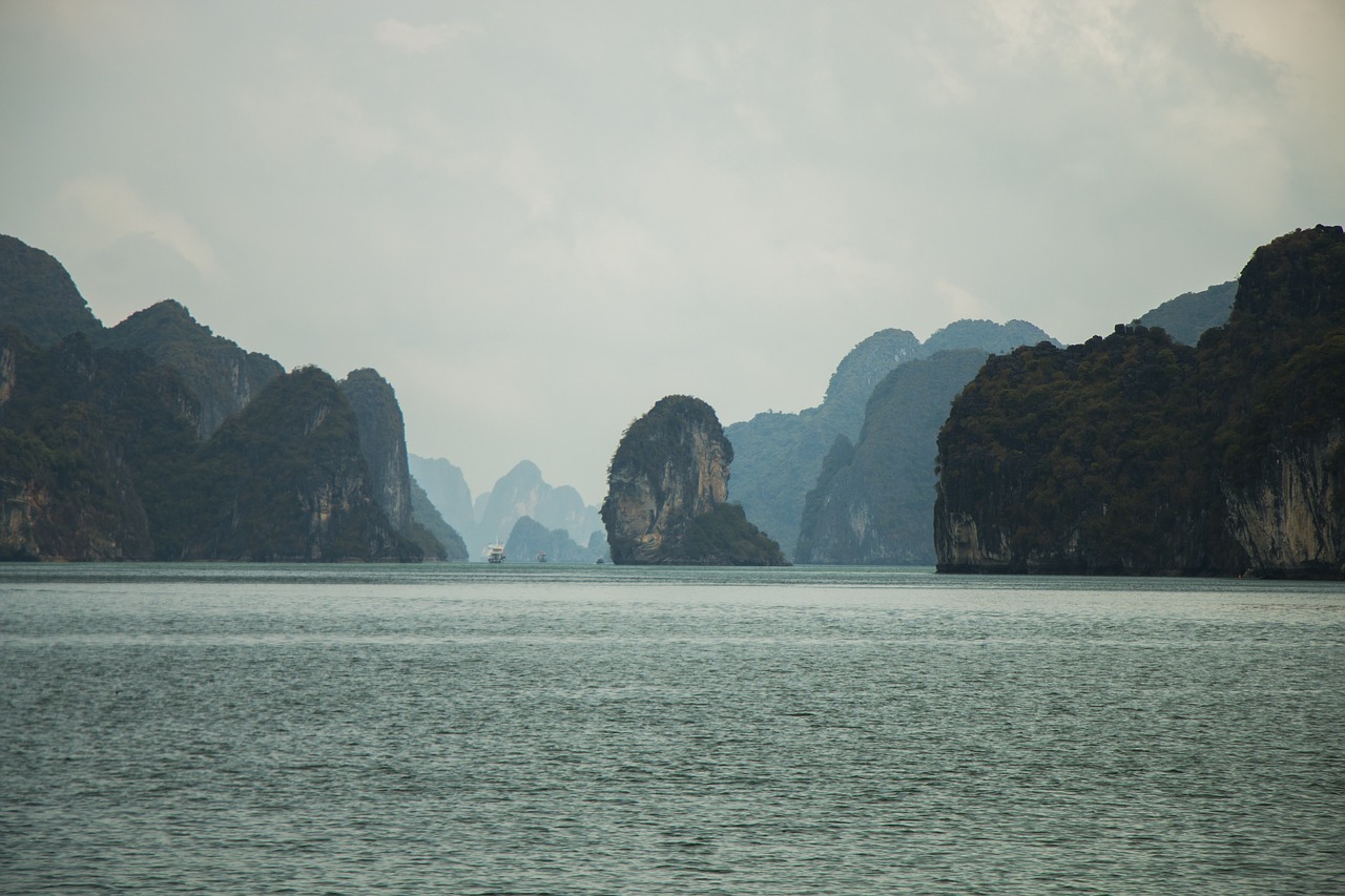 sea  halong bay  rocks free photo