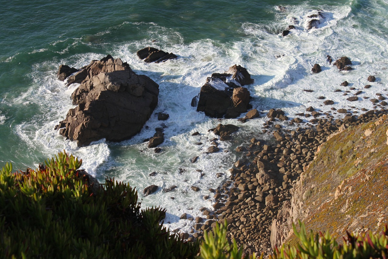 sea cliff stones free photo