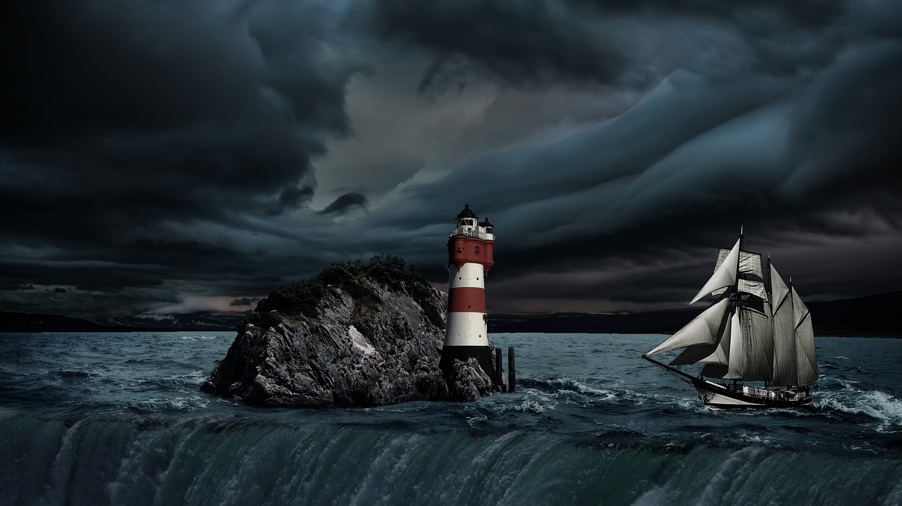 sea  lighthouse  ship free photo