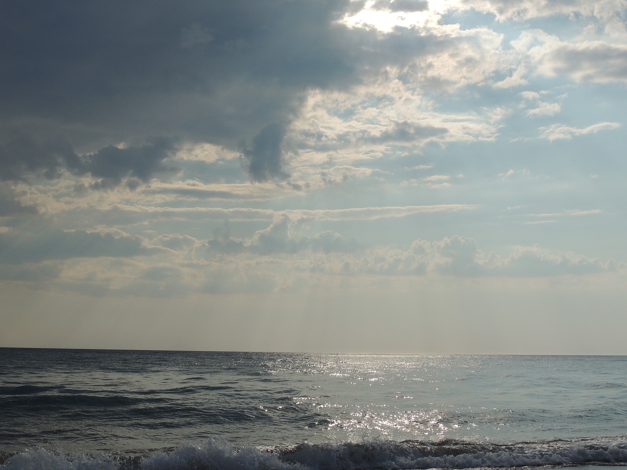 sea clouds beach free photo