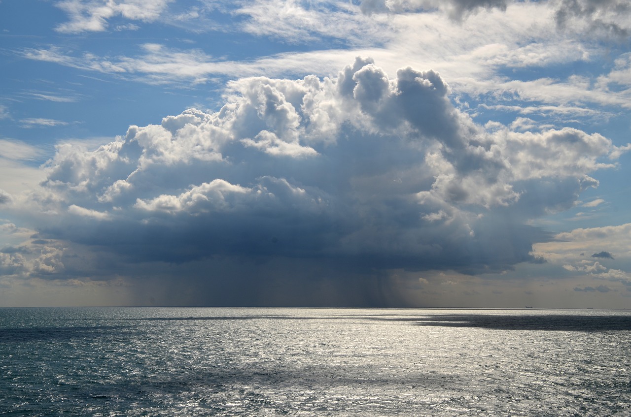 sea  rain  cloud free photo