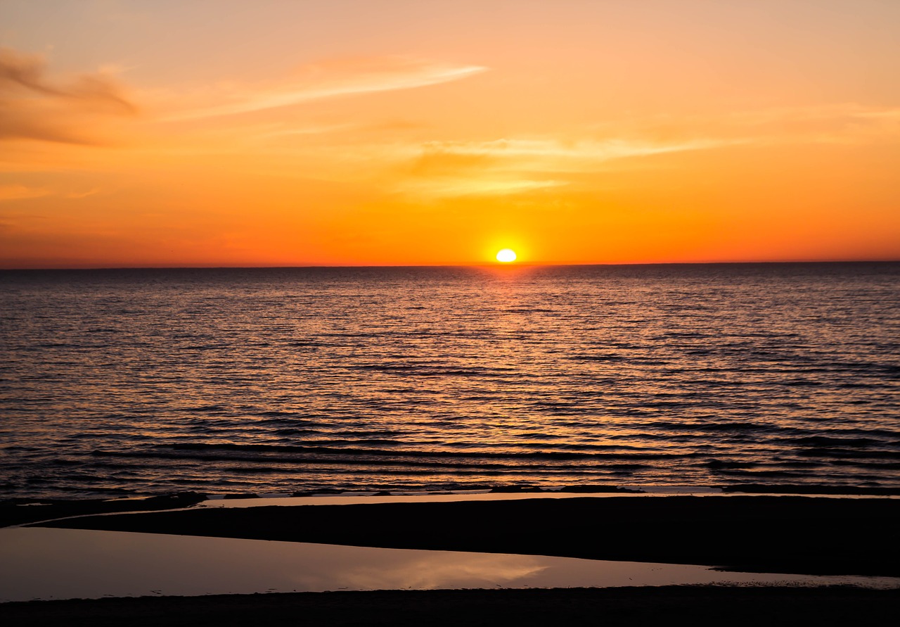 sea  evening  sunset free photo