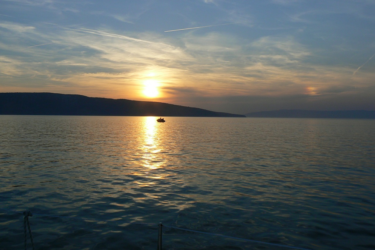 sea sunset abendstimmung free photo