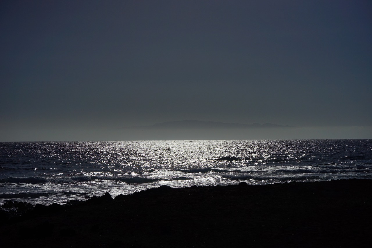 sea ocean back light free photo