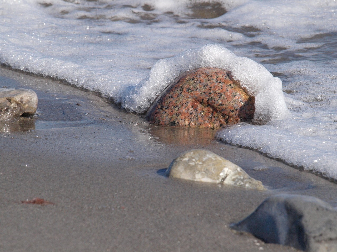 sea stone foam free photo