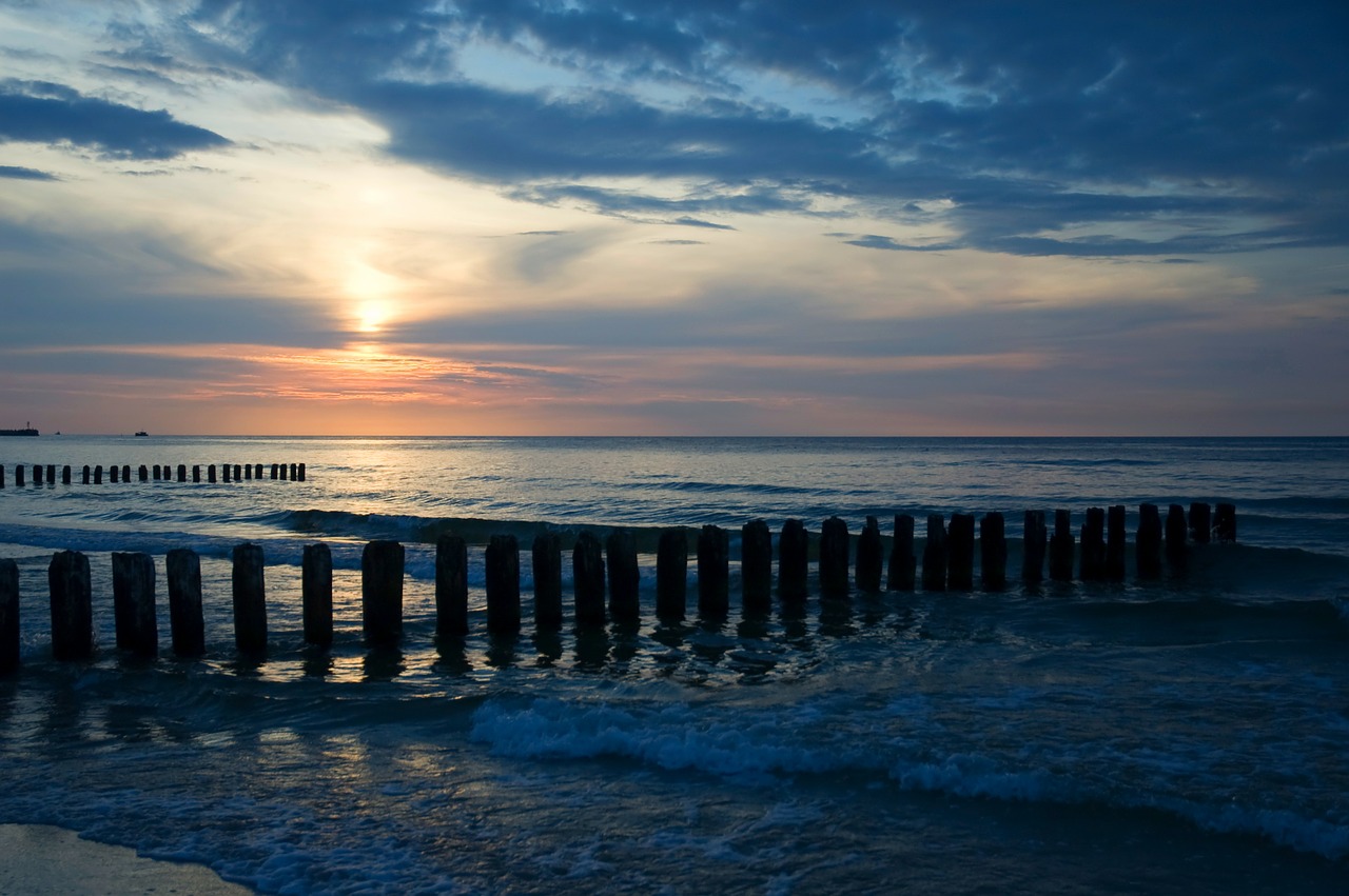 sea the baltic sea sunset free photo