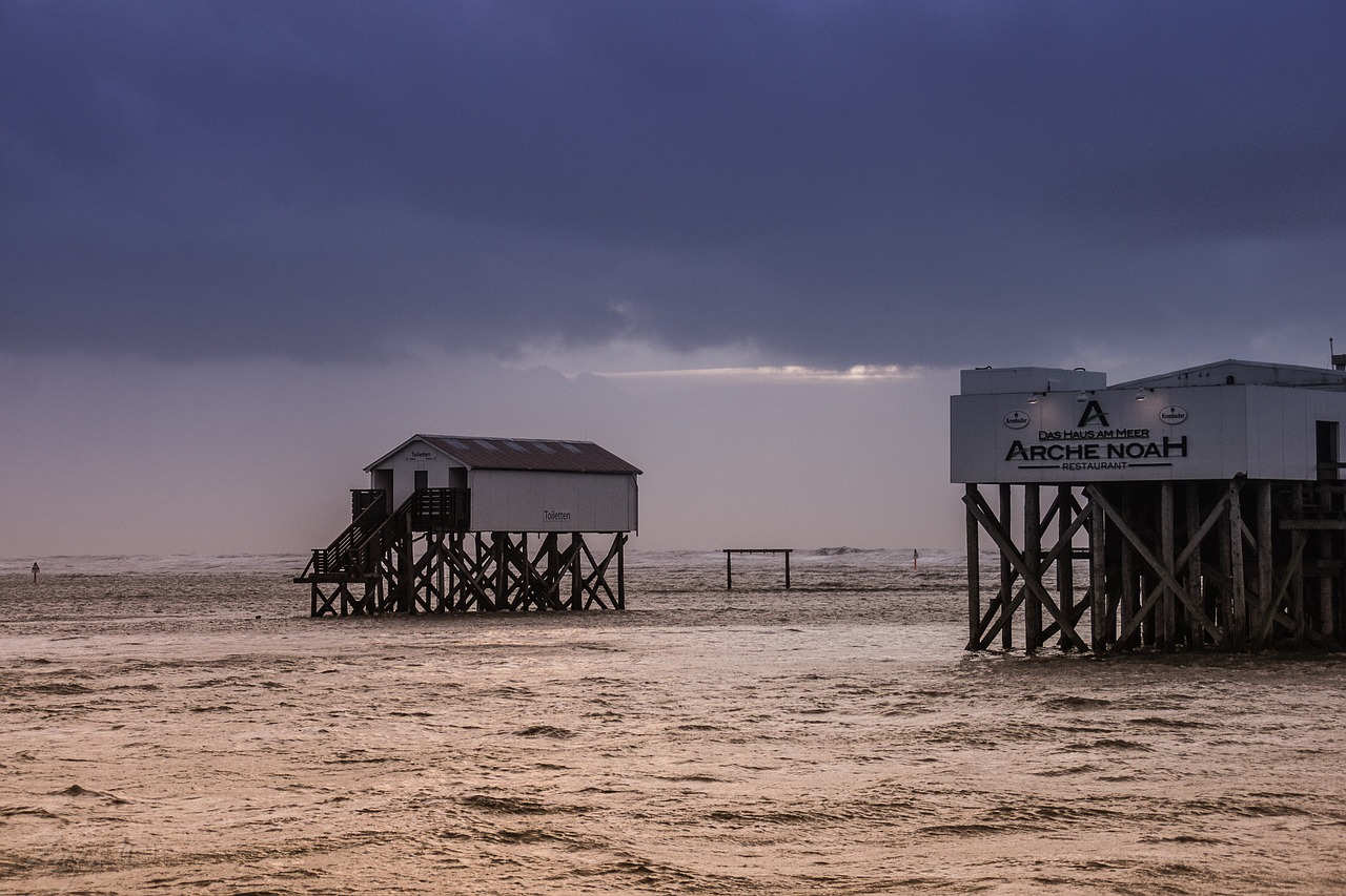 sea st peter ording the pier free photo