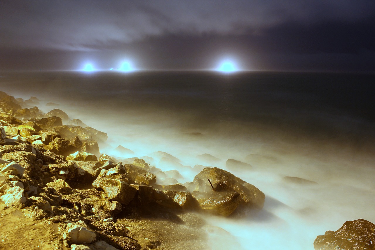 sea mist night free photo