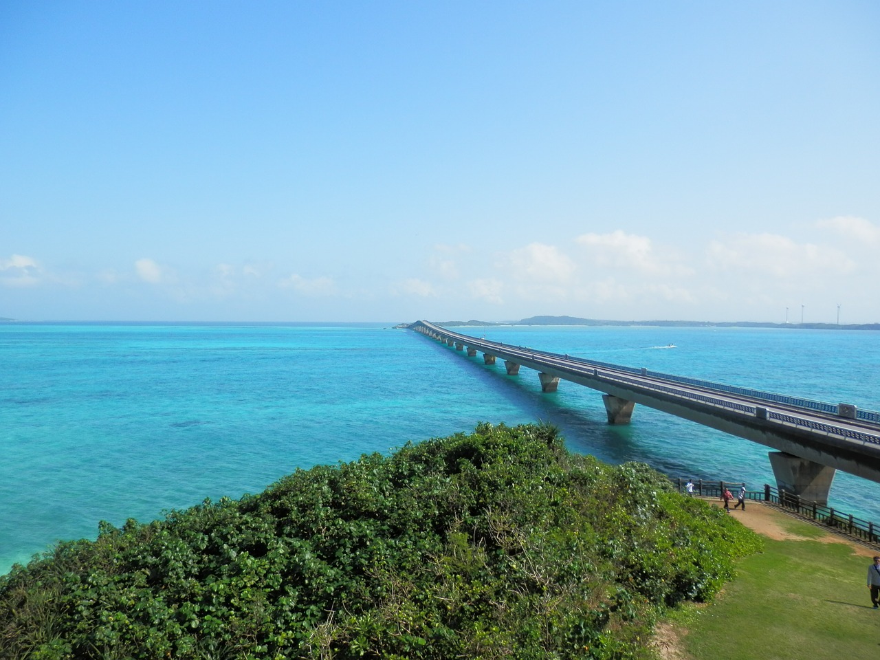 sea bridge miyako island free photo