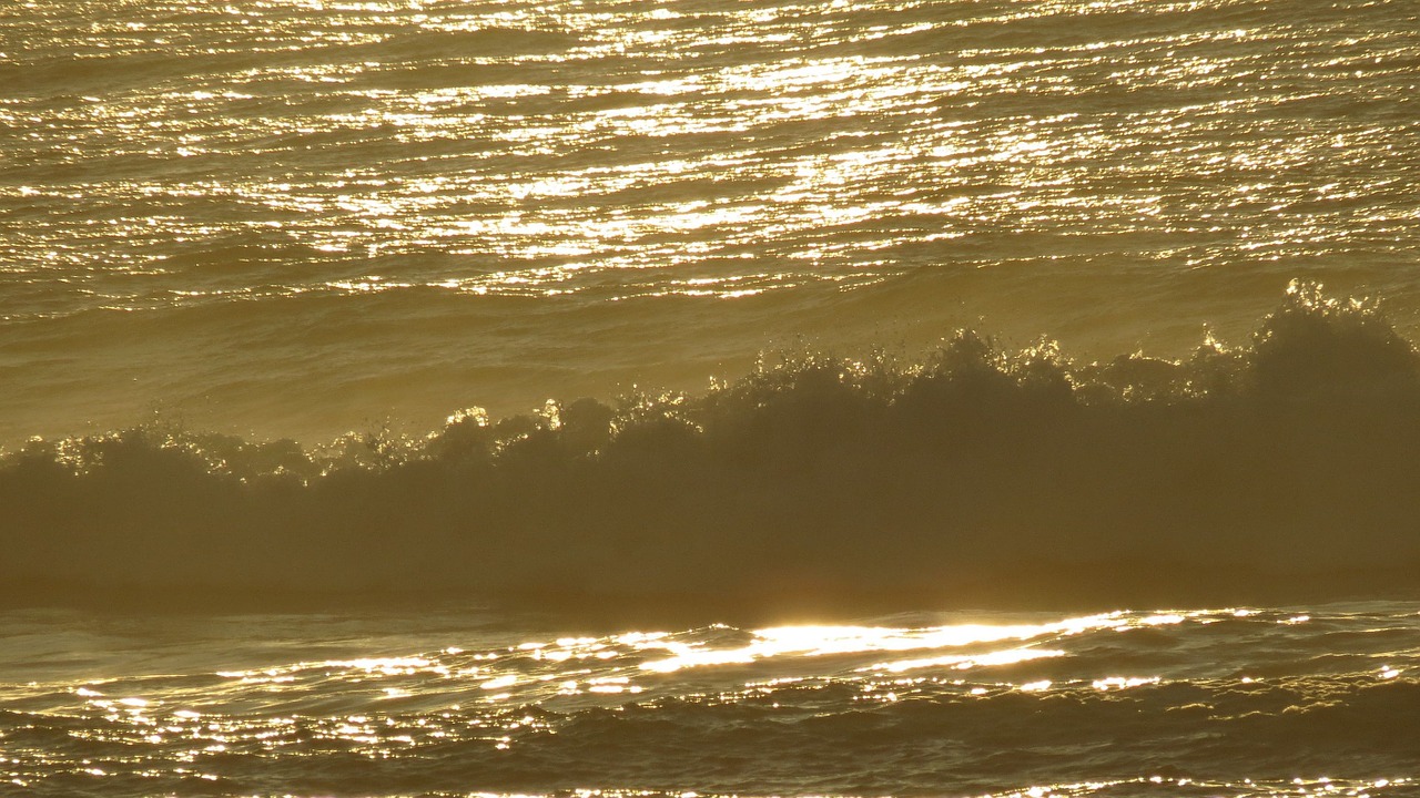 sea waves sunset free photo