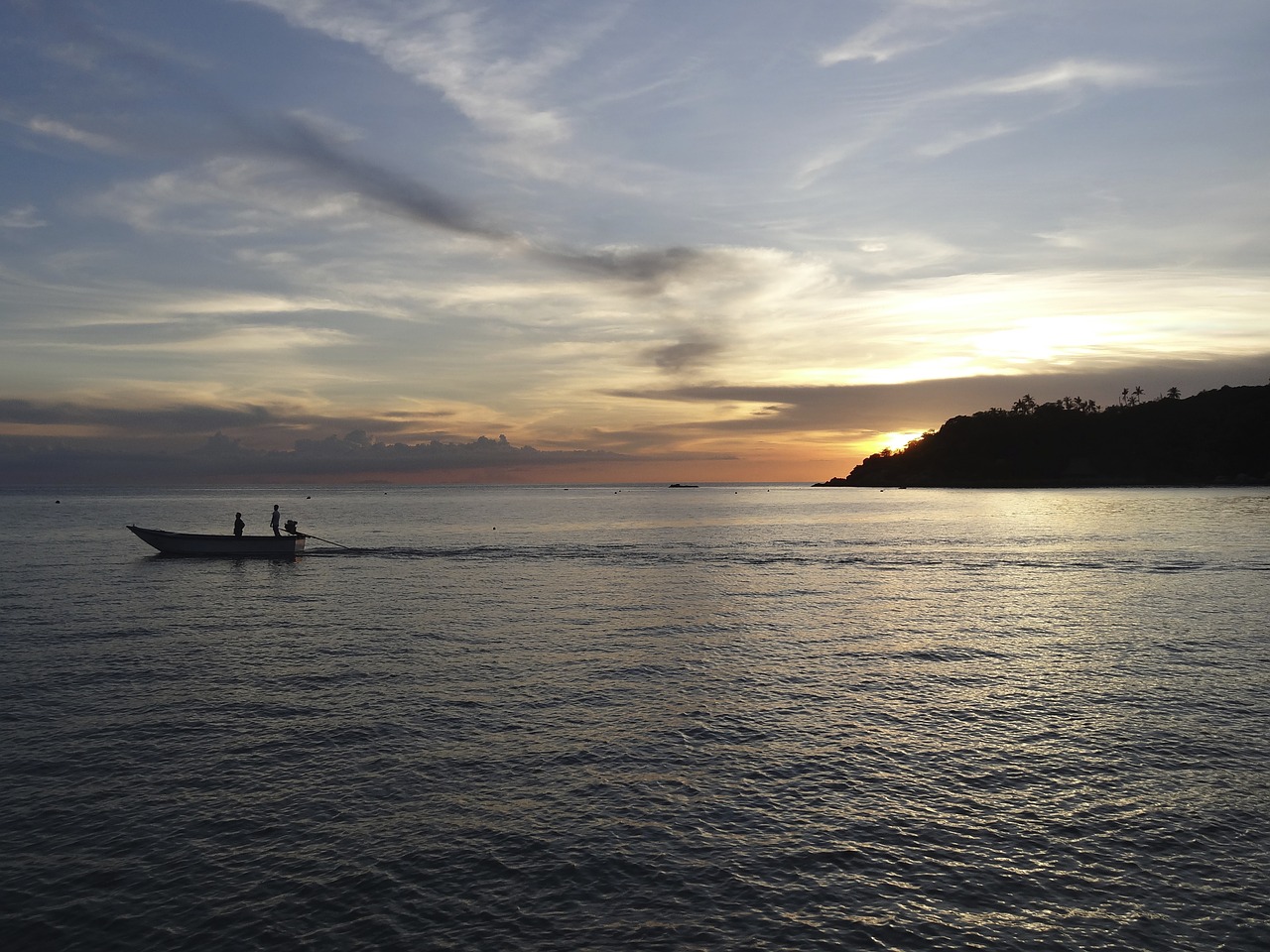 sea thailand sunset free photo