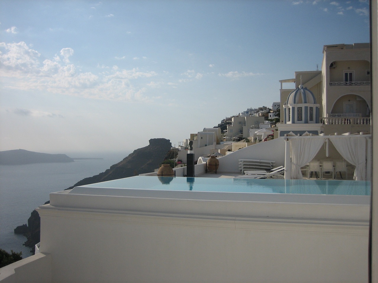 sea santorini romantic free photo