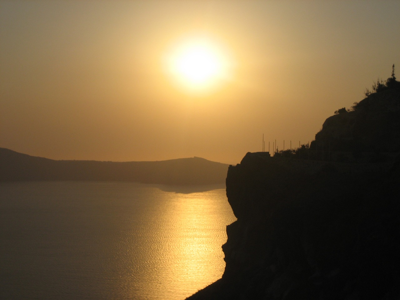 sea sunset santorini free photo