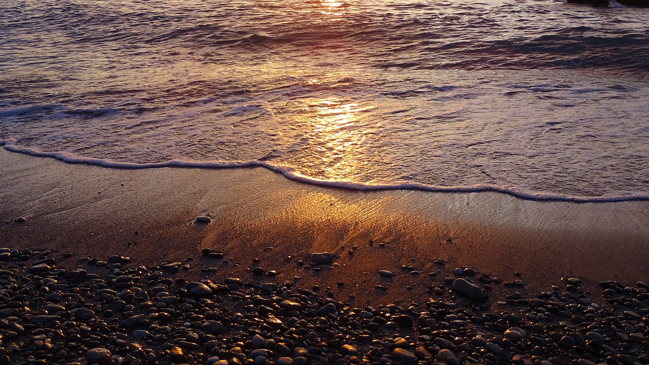 sea sunset sand free photo