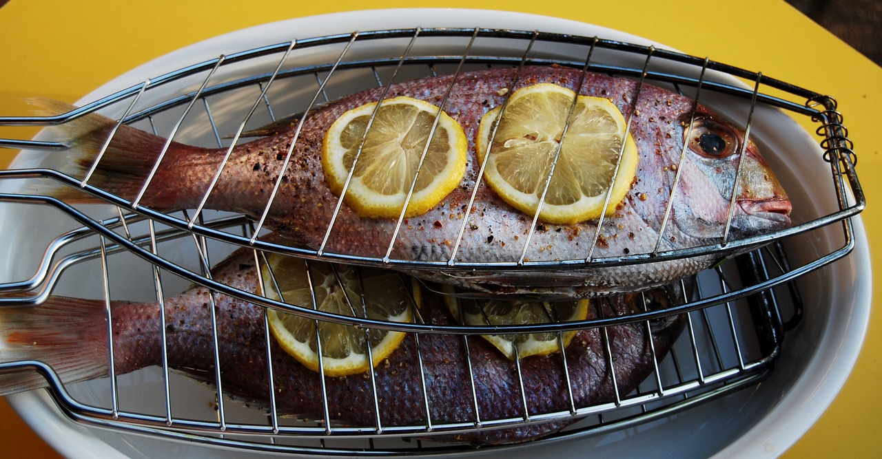 sea bream barbecue fish free photo