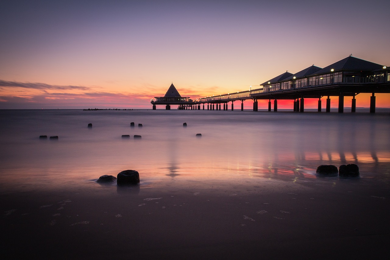 sea bridge heringsdorf island free photo