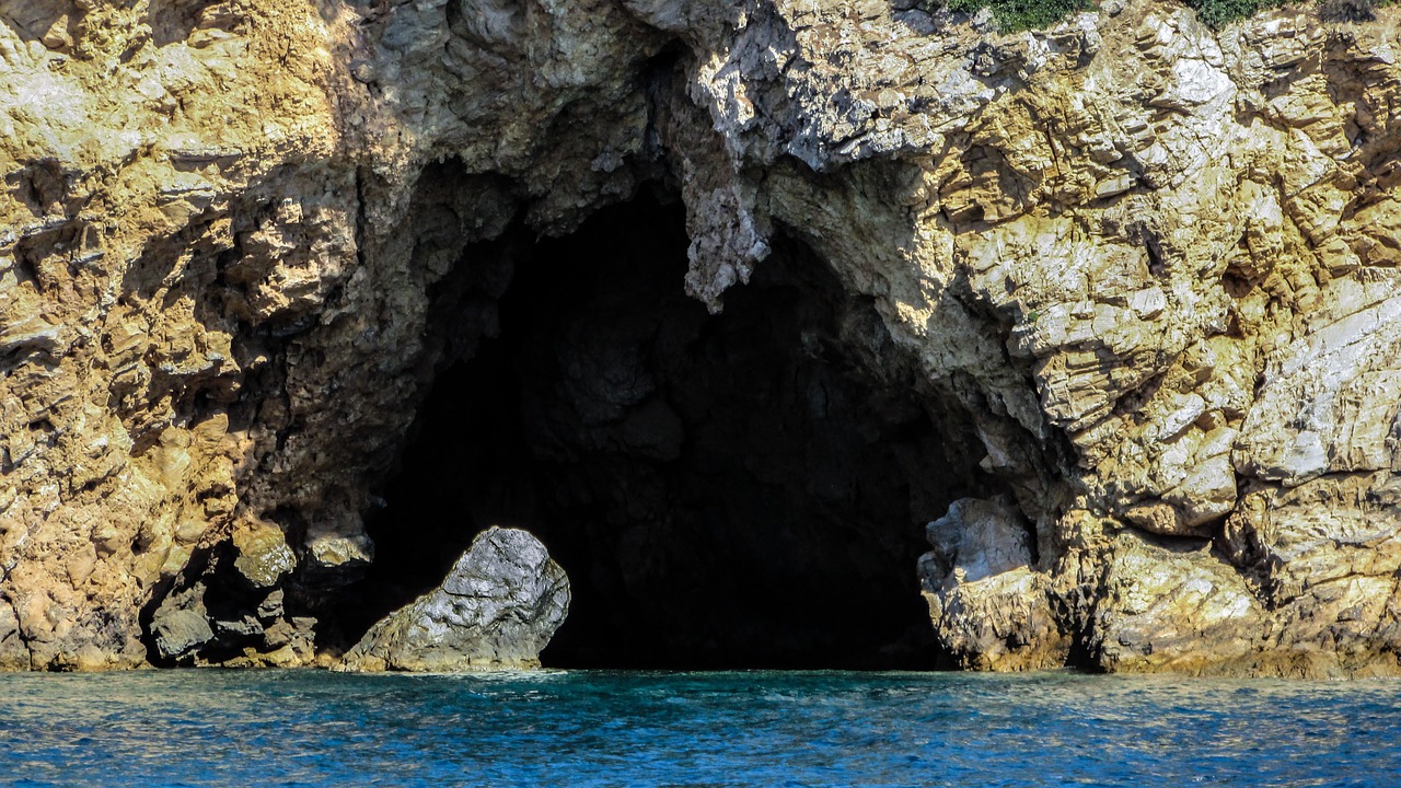 sea cave sea island free photo