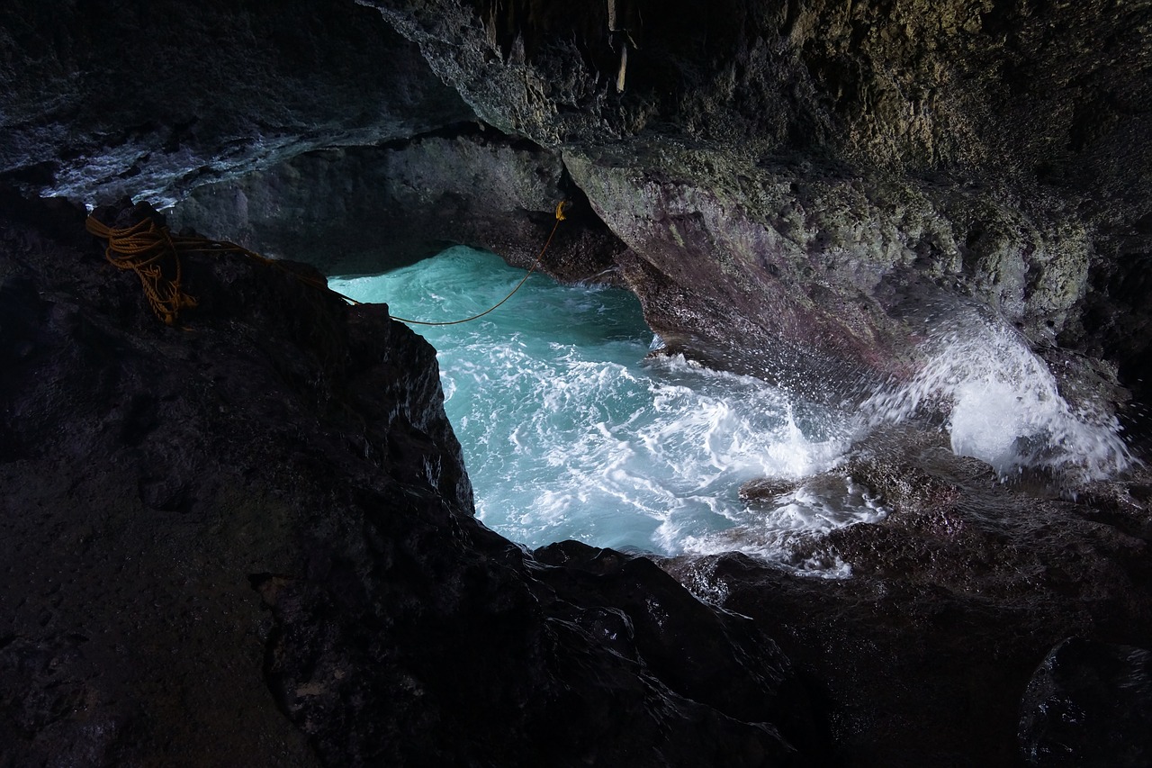 sea cave landscape river free photo