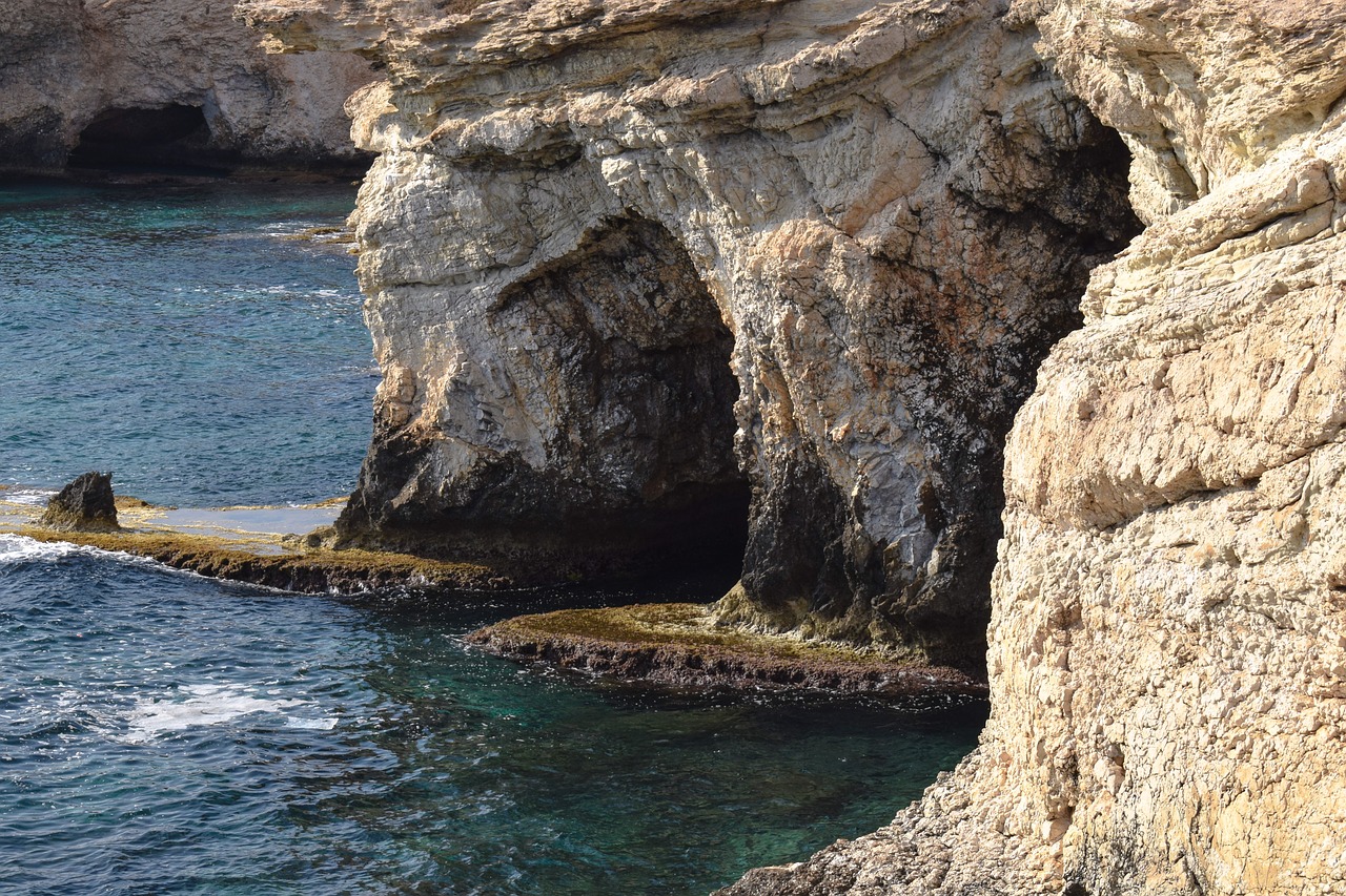 sea caves rocky coast erosion free photo