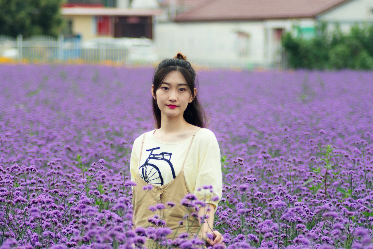 sea of flowers portrait color free photo