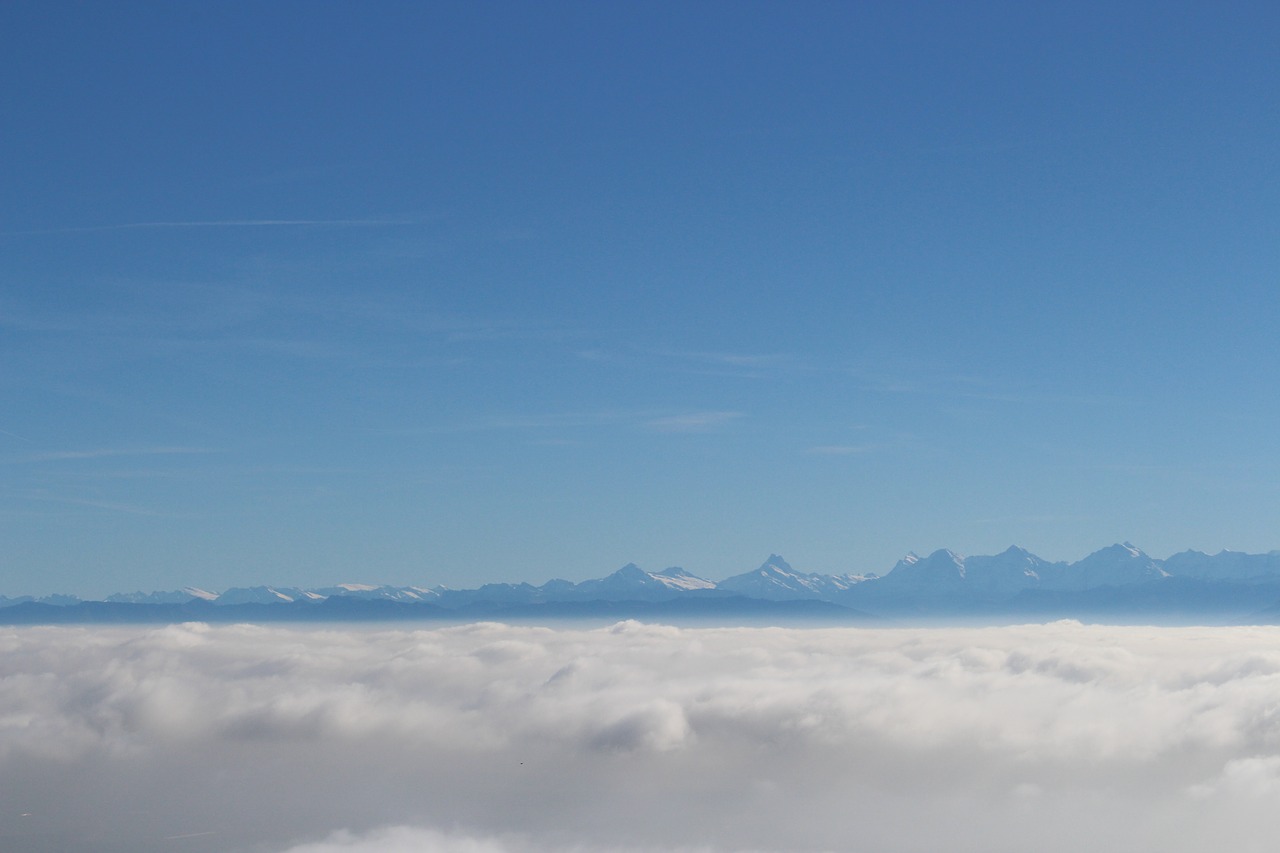 sea of fog mountains hike free photo