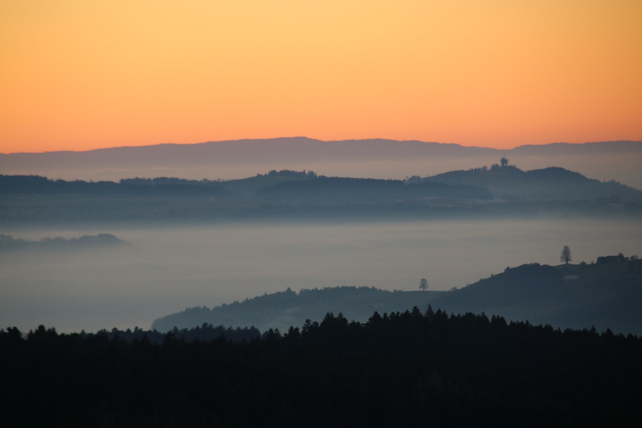 sea of fog landscape view free photo