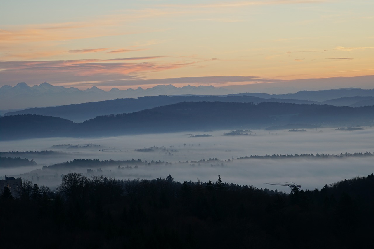 sea of fog abendstimmung alpine free photo