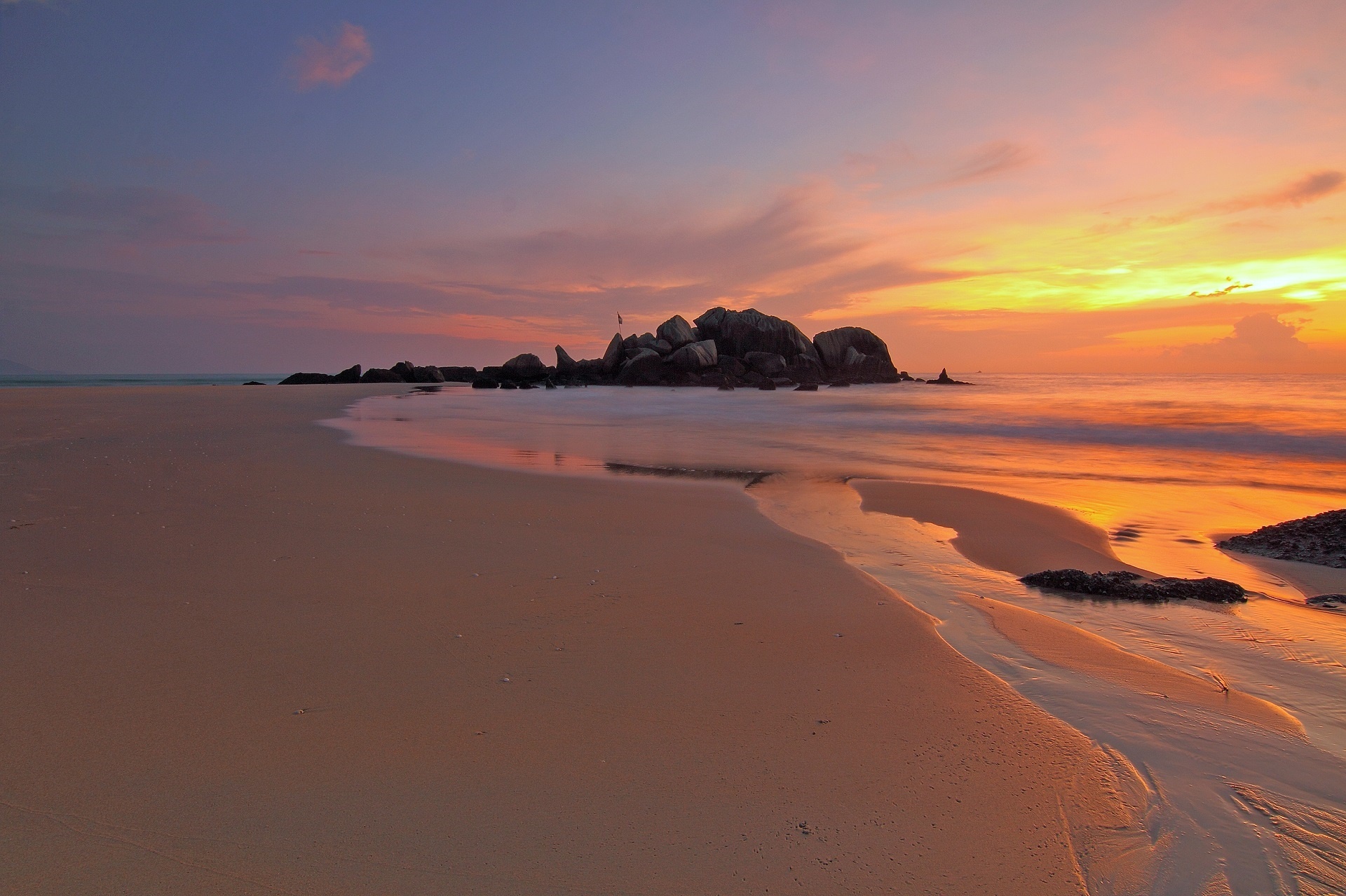 sunset beach seacoast free photo