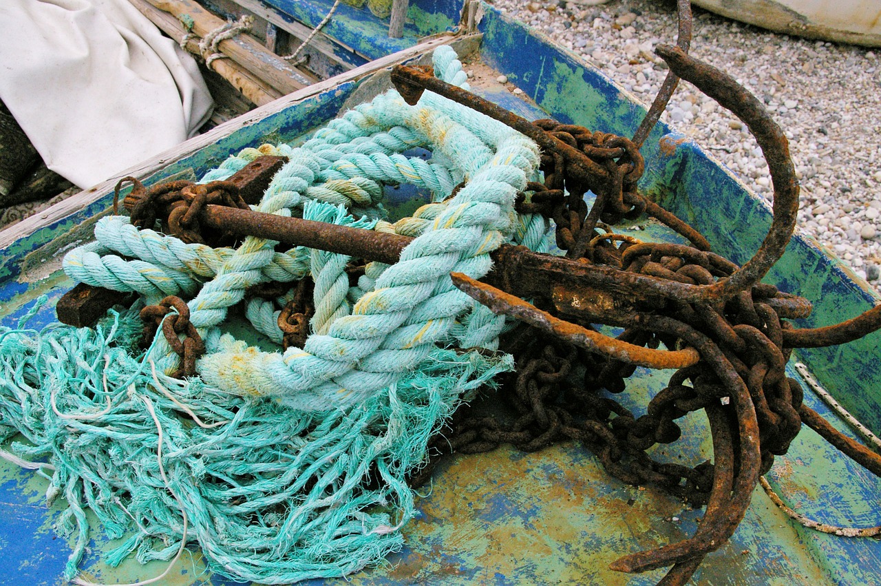 seafaring anchor harness lines free photo